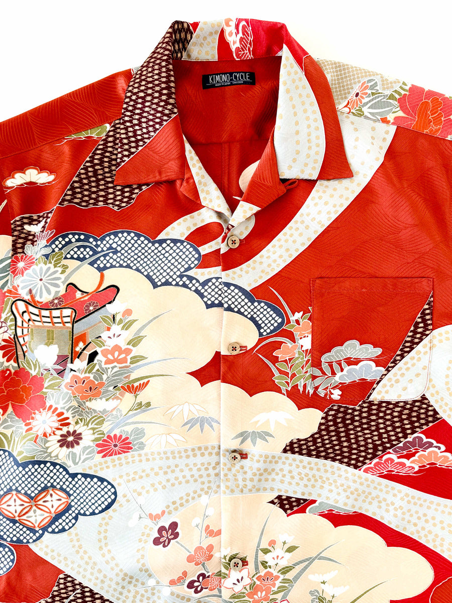 Vintage Silk Kimono Hawaiian Shirt AH100358 - Main Image
