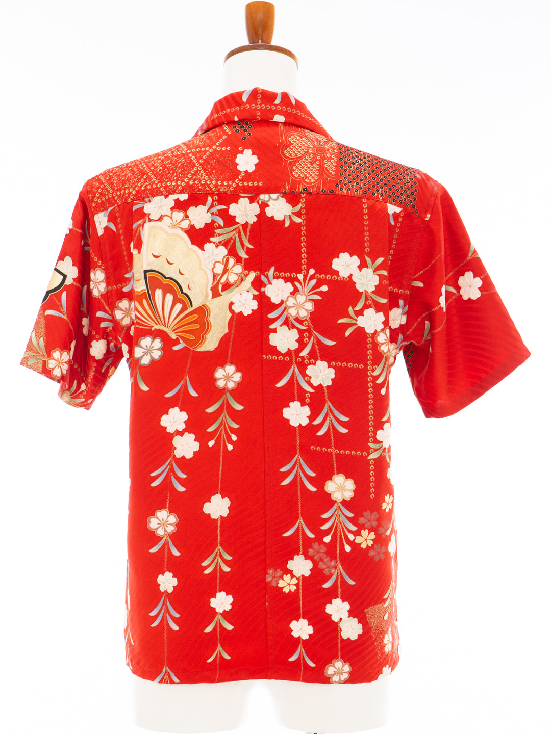 KIMONO ALOHA SHIRT WOMEN'S"DROOPING CHERRY BLOSSOMS WITH DANCING BUTTERFLIES" AH10013L