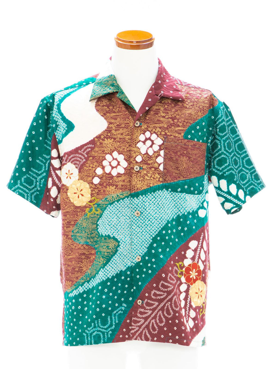 着物アロハシャツ「咲き流れる花々A」AH100194 - 着物アロハシャツ専門店｜KIMONO-CYCLE