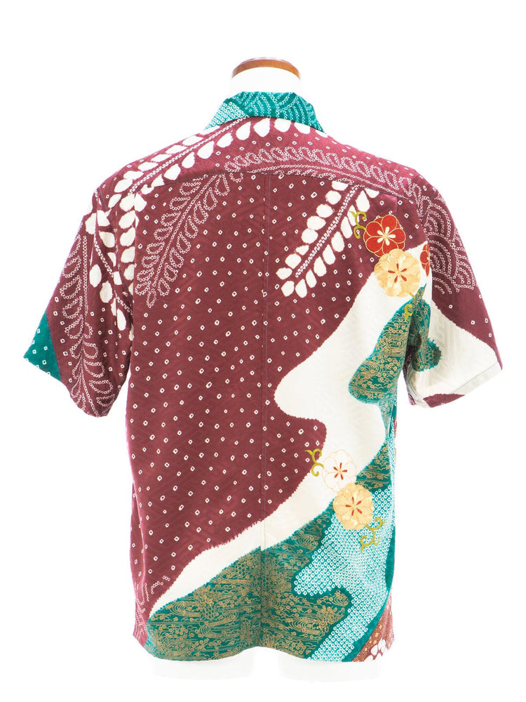着物アロハシャツ「咲き流れる花々B」AH100195 - 着物アロハシャツ専門店｜KIMONO-CYCLE