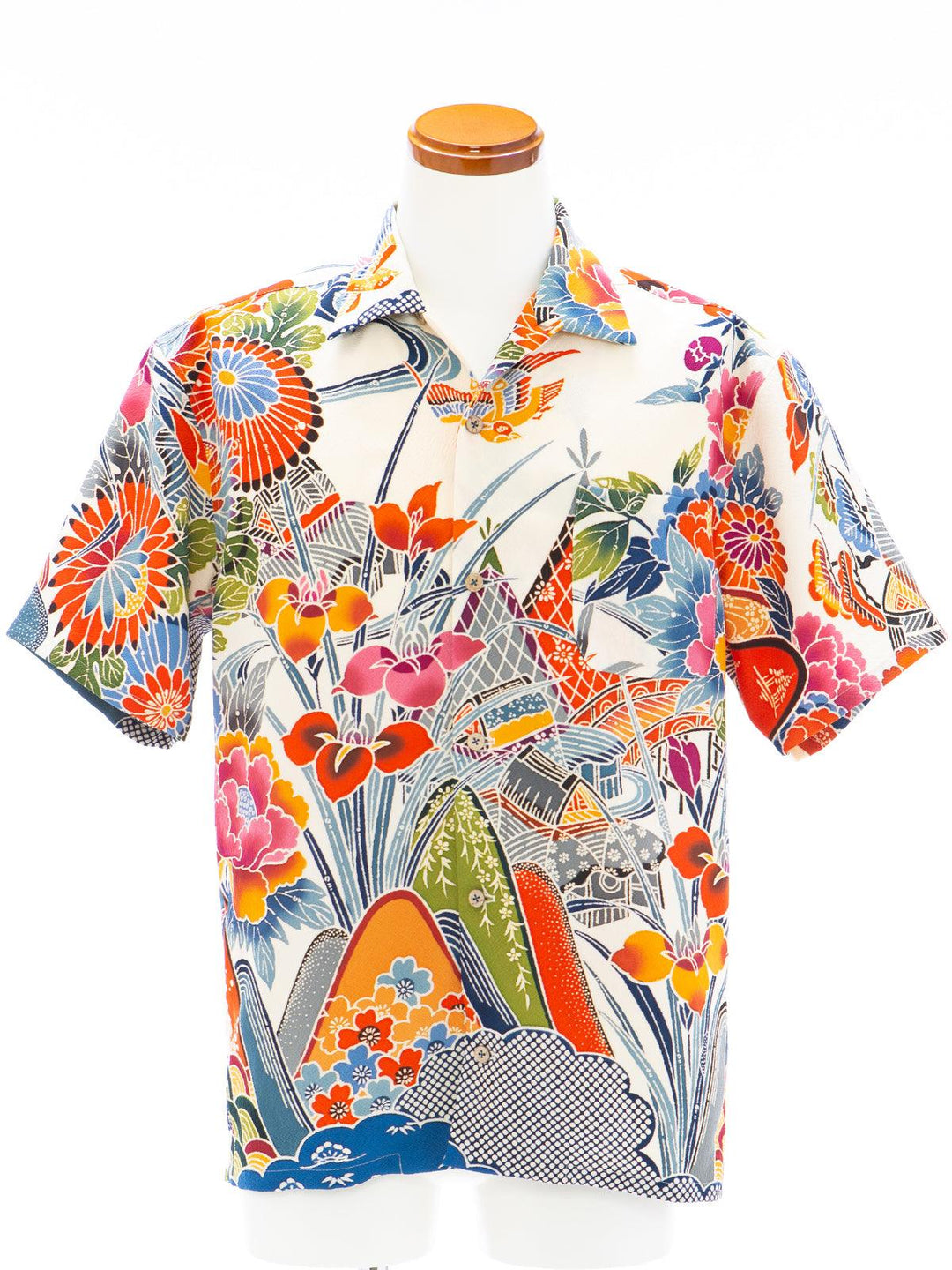 着物アロハシャツ「彩りの風景B」AH100201 - 着物アロハシャツ専門店｜KIMONO-CYCLE