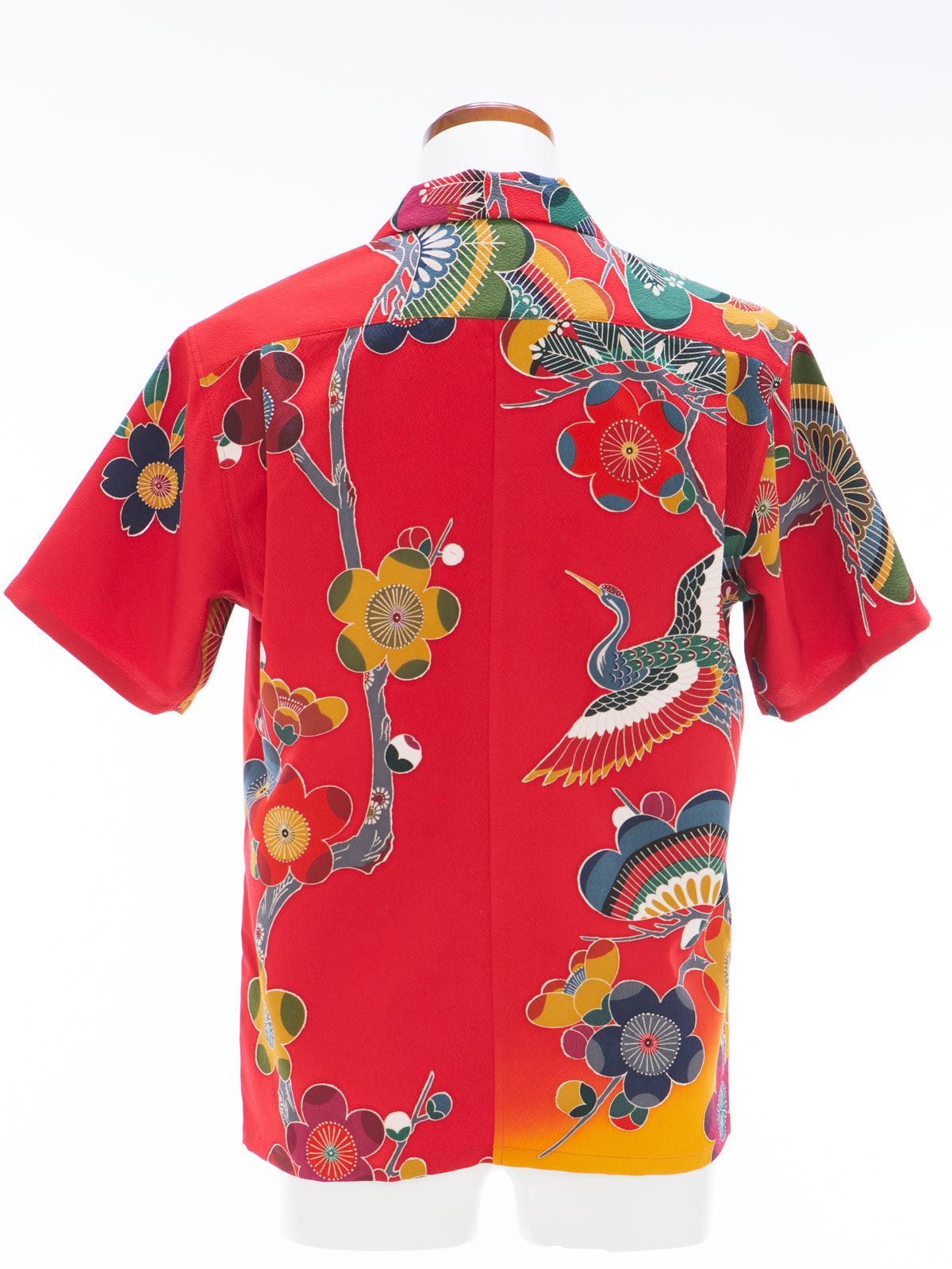 着物アロハシャツ「夕焼けの花々」AH100212 - 着物アロハシャツ専門店｜KIMONO-CYCLE