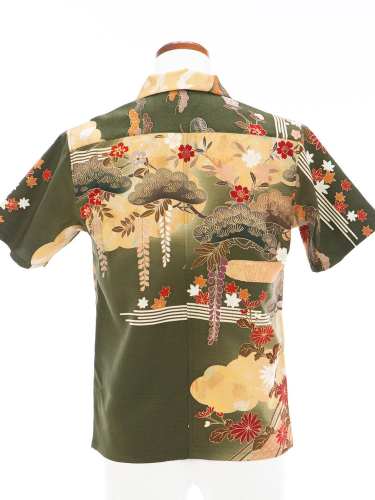 着物アロハシャツ「松を眺めるA」AH100219 - 着物アロハシャツ専門店｜KIMONO-CYCLE
