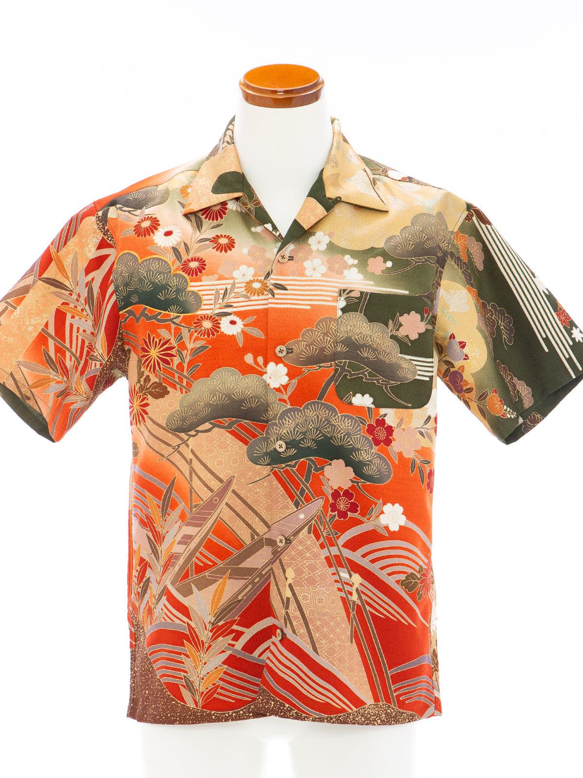 着物アロハシャツ｜正絹着物をリメイク・リサイクル-ONLY ONEをお届け 
