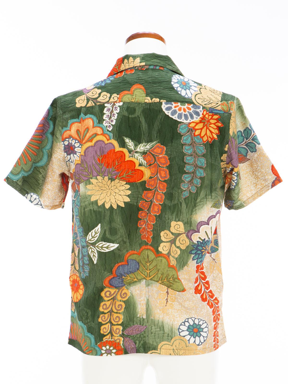 着物アロハシャツ「植物の物語A」AH100231 - 着物アロハシャツ専門店｜KIMONO-CYCLE