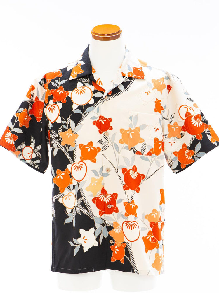 着物アロハシャツ「実りの橘B」AH100234 - 着物アロハシャツ専門店｜KIMONO-CYCLE