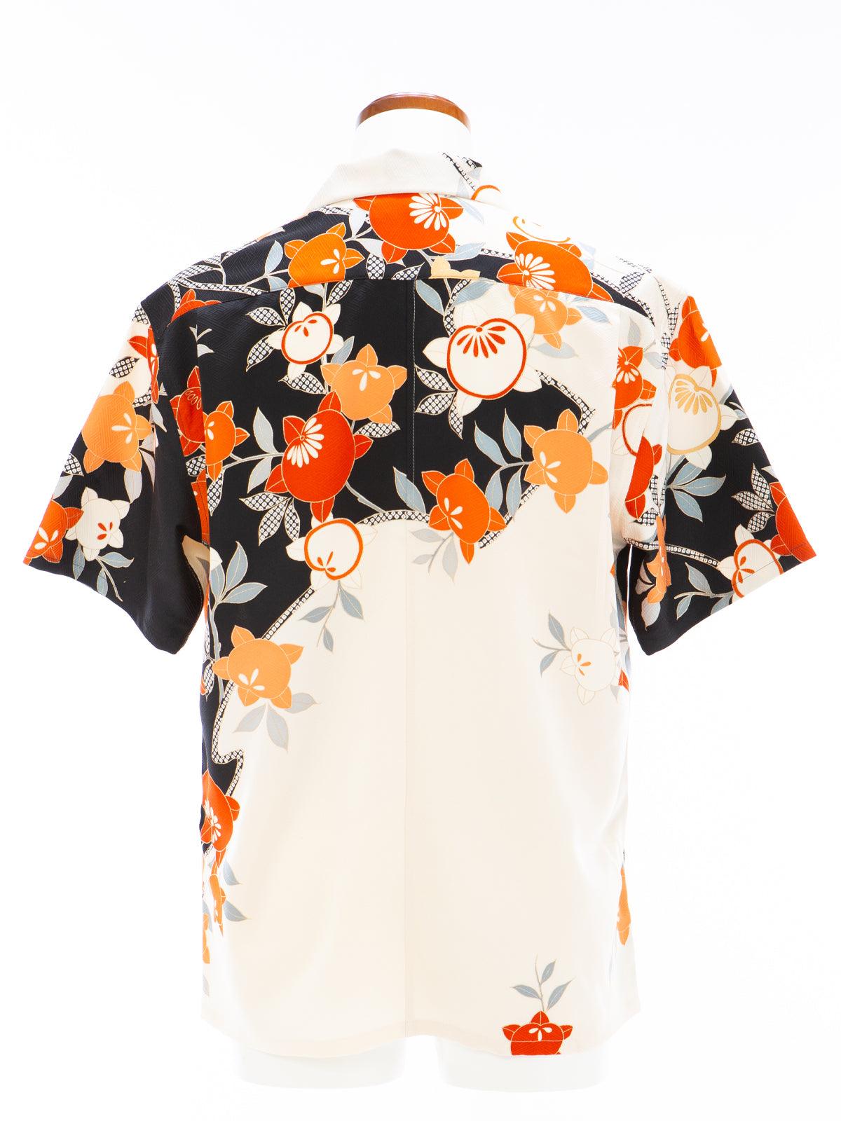 着物アロハシャツ「実りの橘B」AH100234 - 着物アロハシャツ専門店｜KIMONO-CYCLE