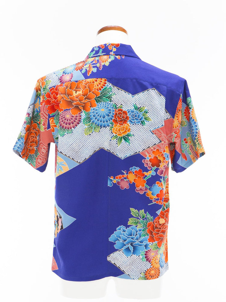 着物アロハシャツ「色鮮やかな花々B」AH100236 - 着物アロハシャツ専門店｜KIMONO-CYCLE