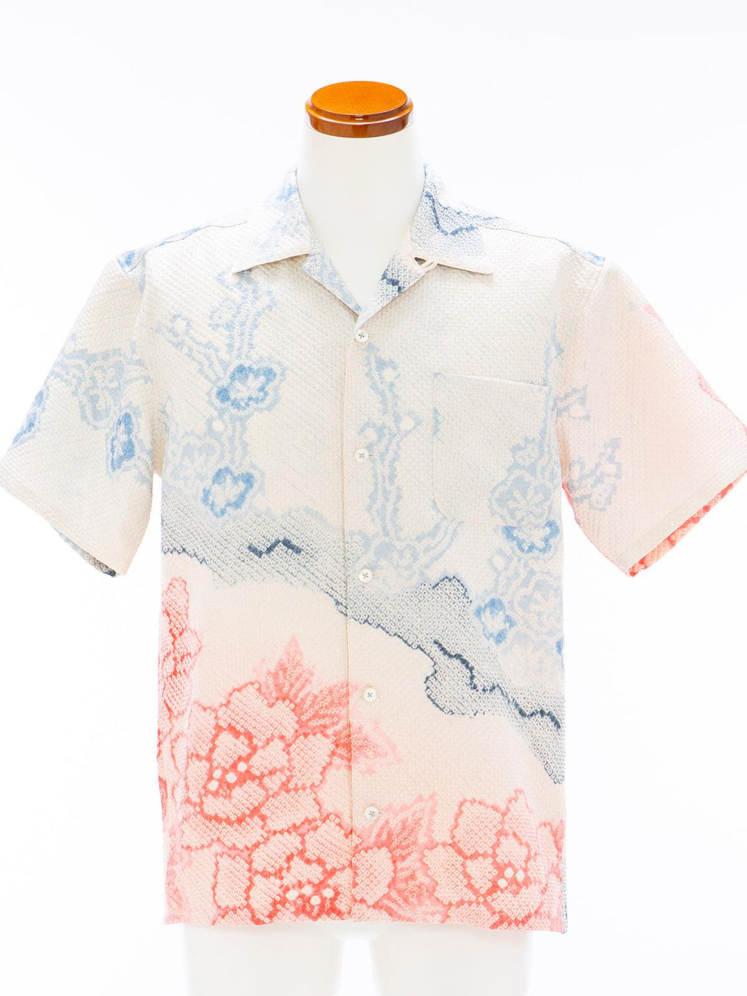着物アロハシャツ「淡雪に咲くA」AH100241 - 着物アロハシャツ専門店｜KIMONO-CYCLE