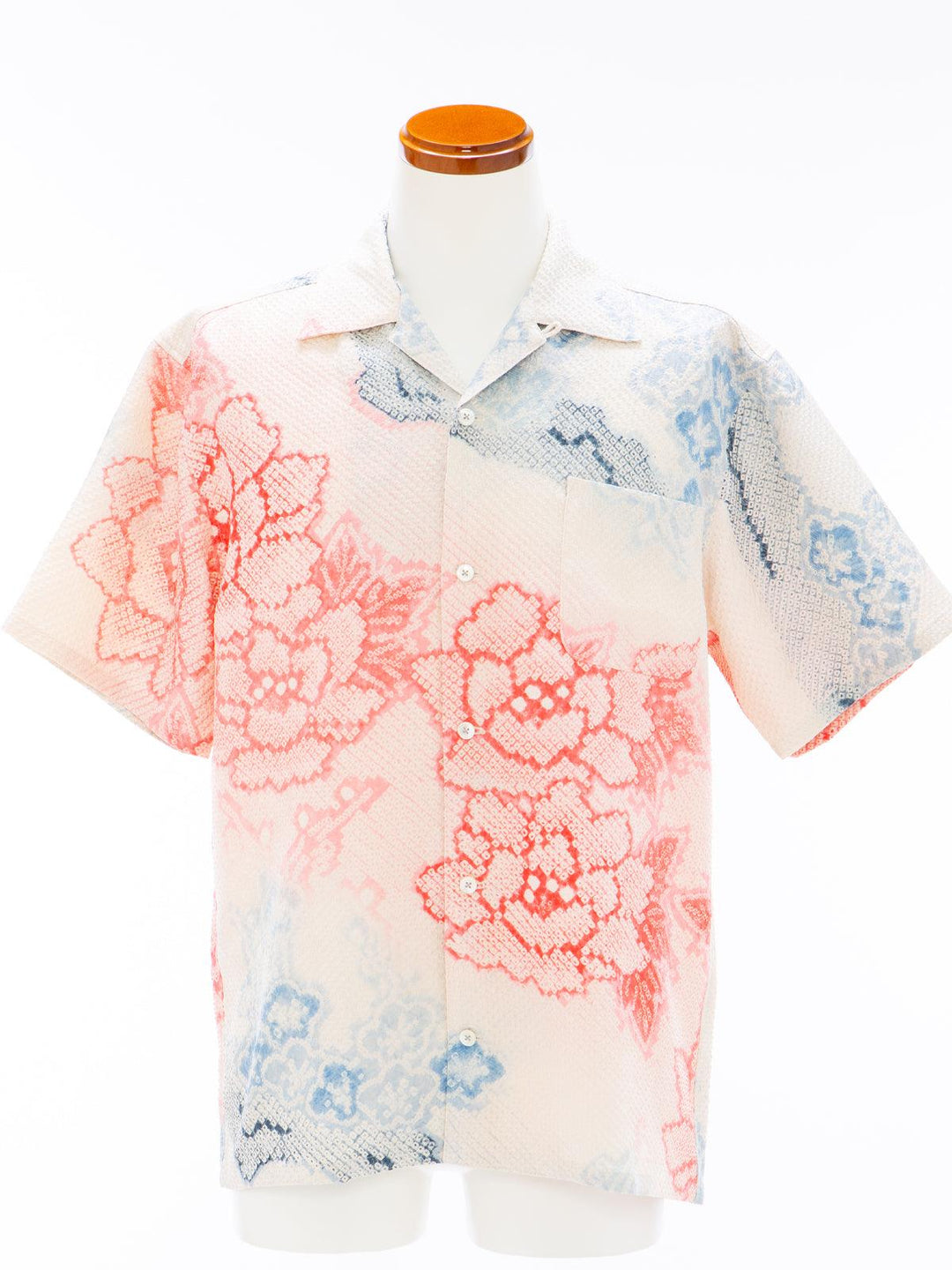 着物アロハシャツ「淡雪に咲くB」AH100242 - 着物アロハシャツ専門店｜KIMONO-CYCLE