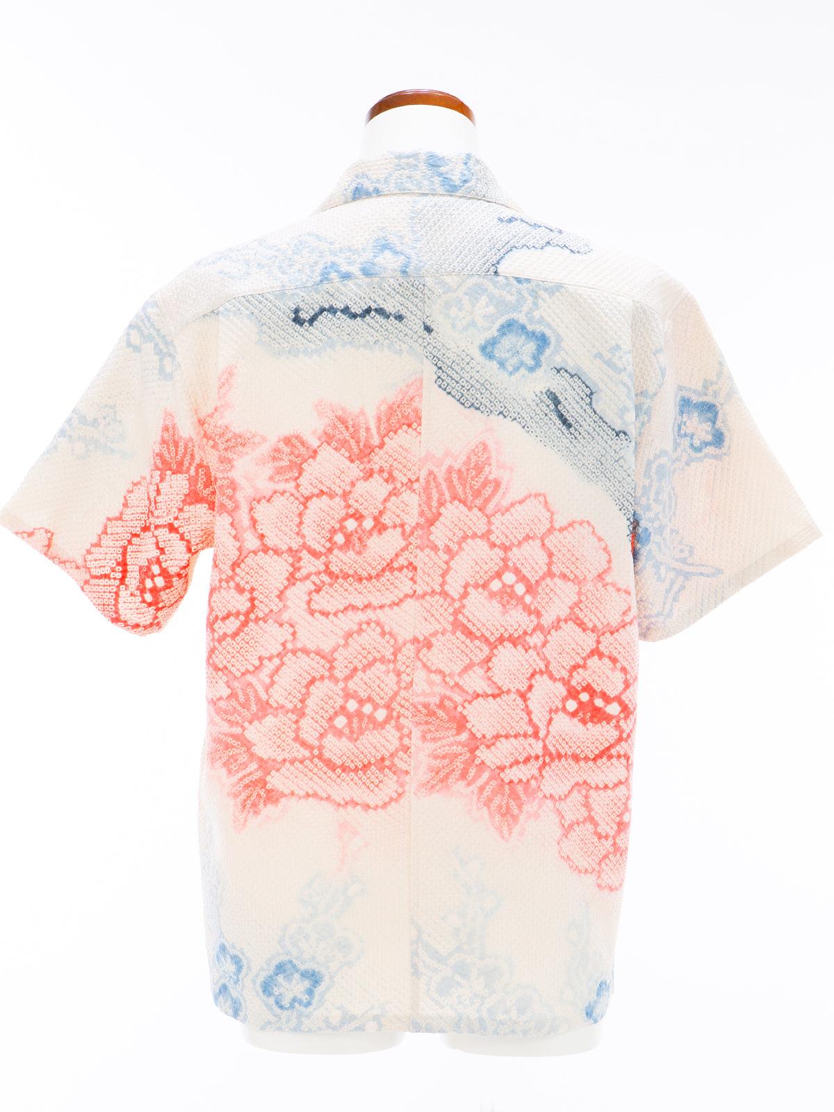 着物アロハシャツ「淡雪に咲くB」AH100242 - 着物アロハシャツ専門店｜KIMONO-CYCLE