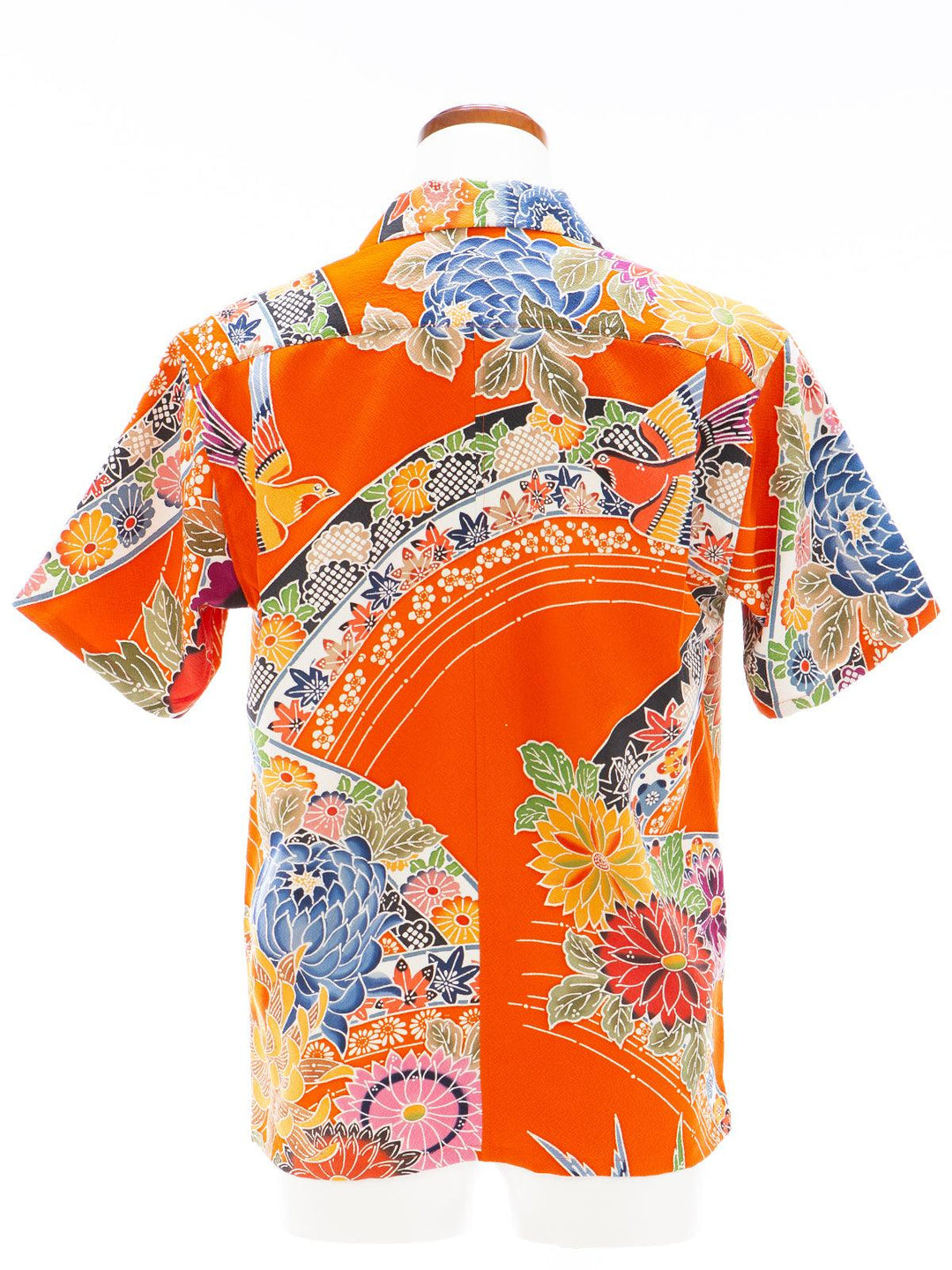 着物アロハシャツ「橙に巡る花々B」AH100244 - 着物アロハシャツ専門店｜KIMONO-CYCLE
