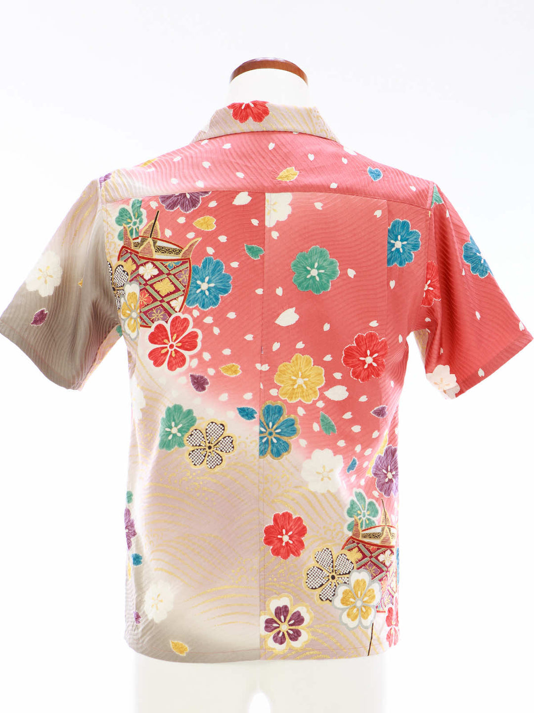 着物アロハシャツ「糸巻きに舞う桜A」AH100256