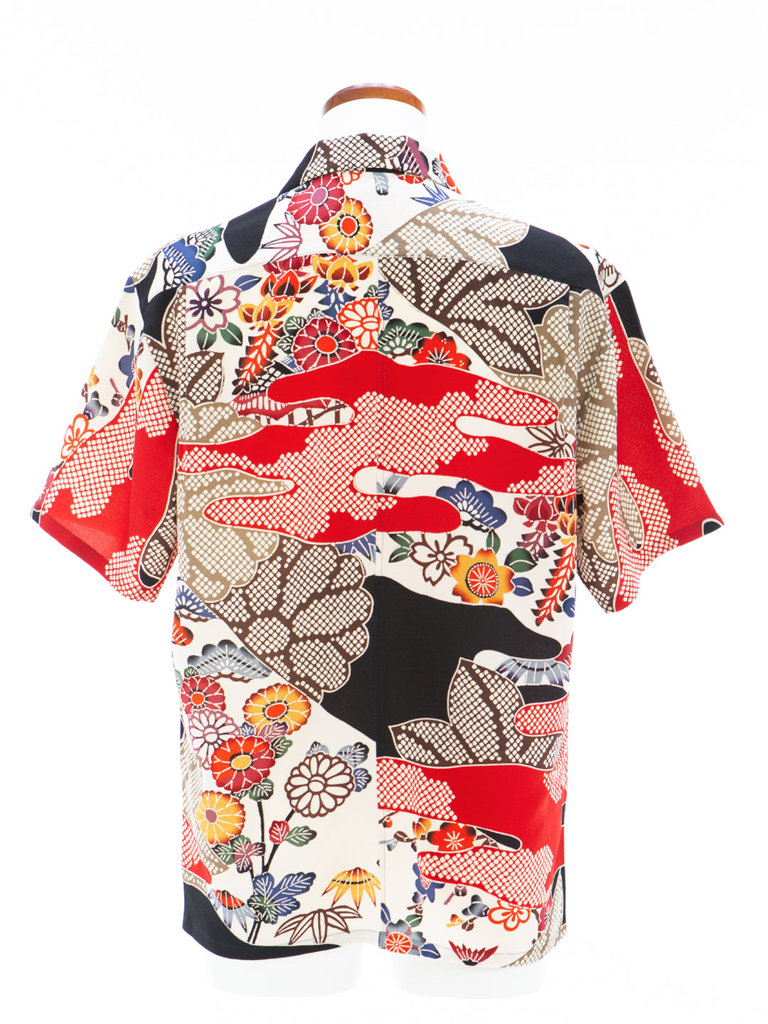 KIMONO ALOHA SHIRT "GRASS AND FLOWERS GAZING AT CLOUDS B" AH100314