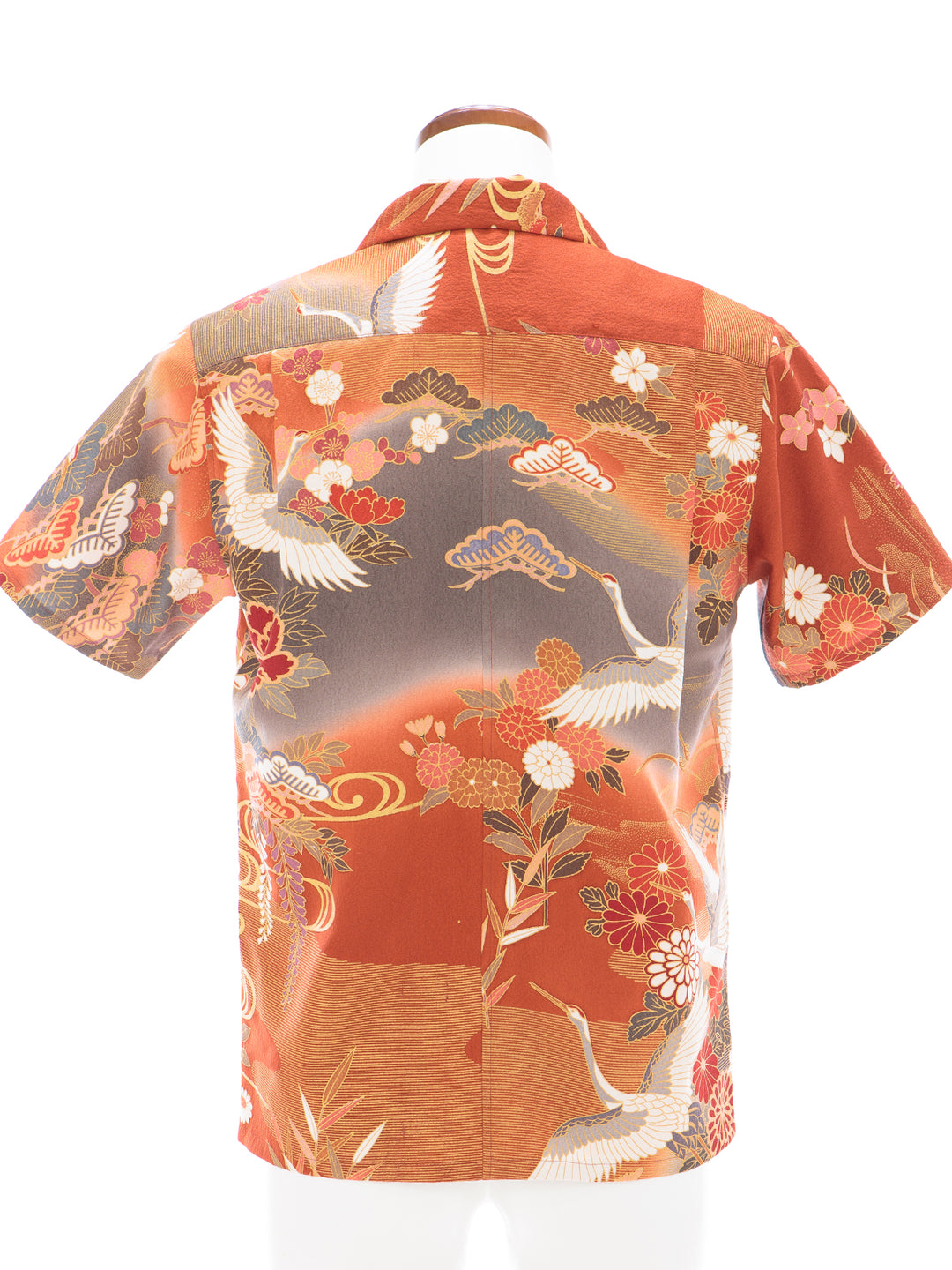 CHEMISE KIMONO ALOHA 'GRUE AVEC PIN, BAMBOU ET PRUNE A' AH100319