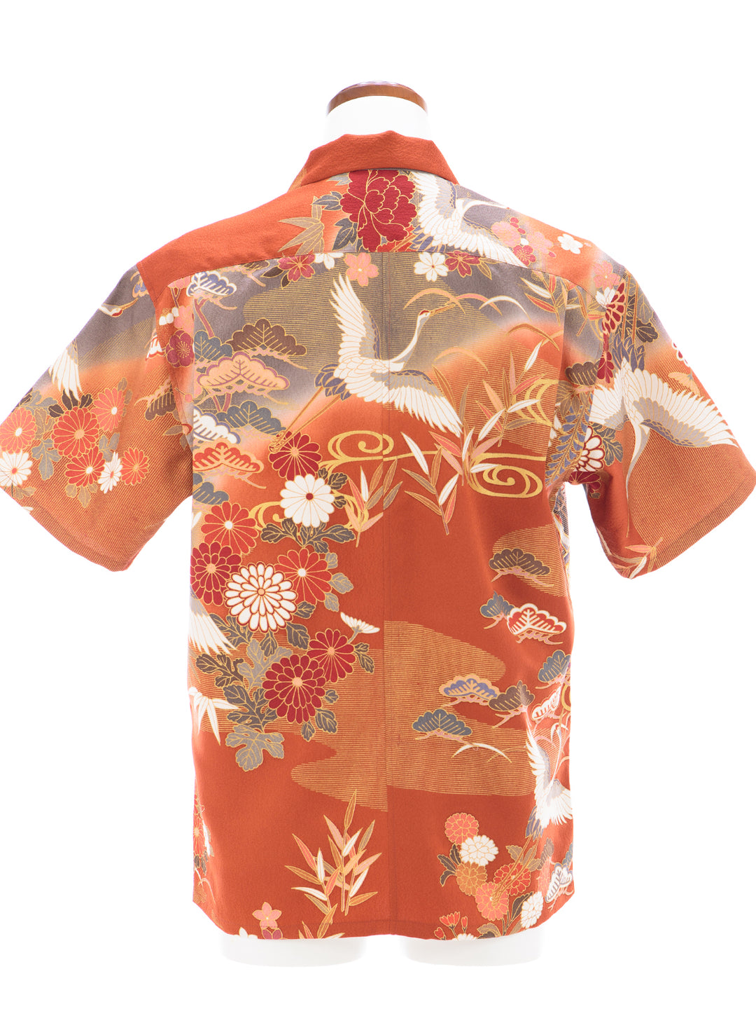 CHEMISE KIMONO ALOHA 'GRUE AVEC PIN, BAMBOU ET PRUNE B' AH100320