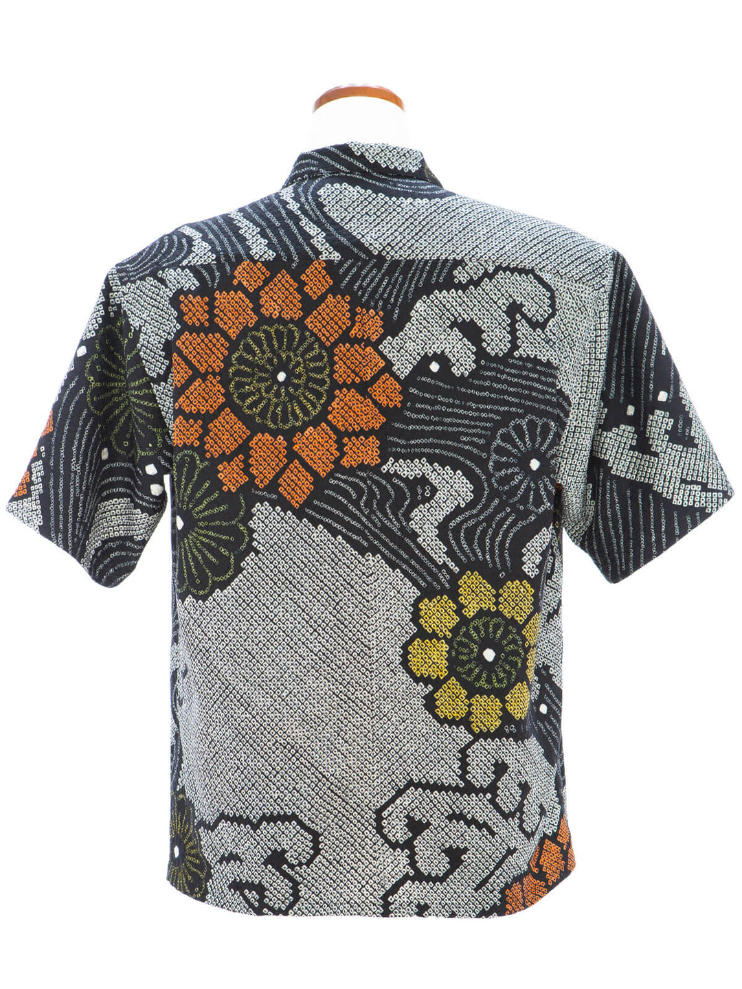 着物アロハシャツ「黒絞りの夏A」AH100454