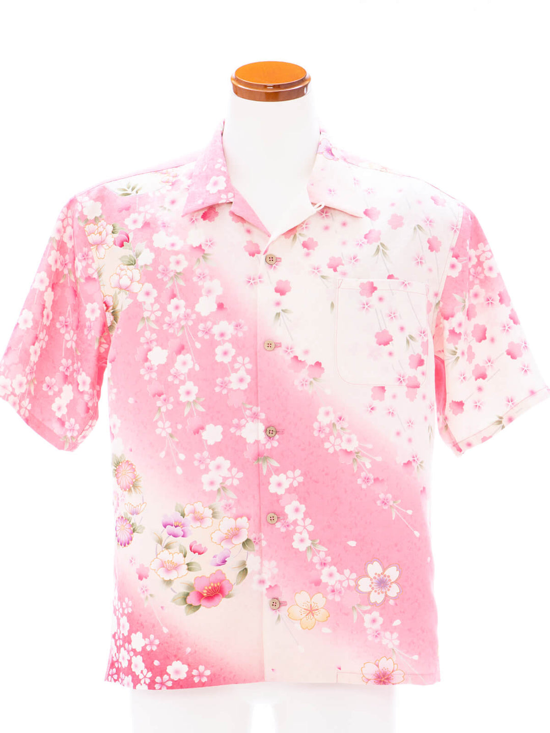 着物アロハシャツ「なびく枝垂れ桜A」AH100462