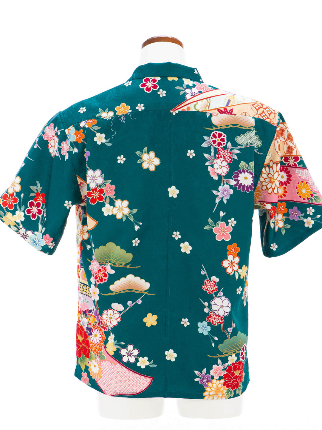 着物アロハシャツ「熨斗目に花A」AH100468