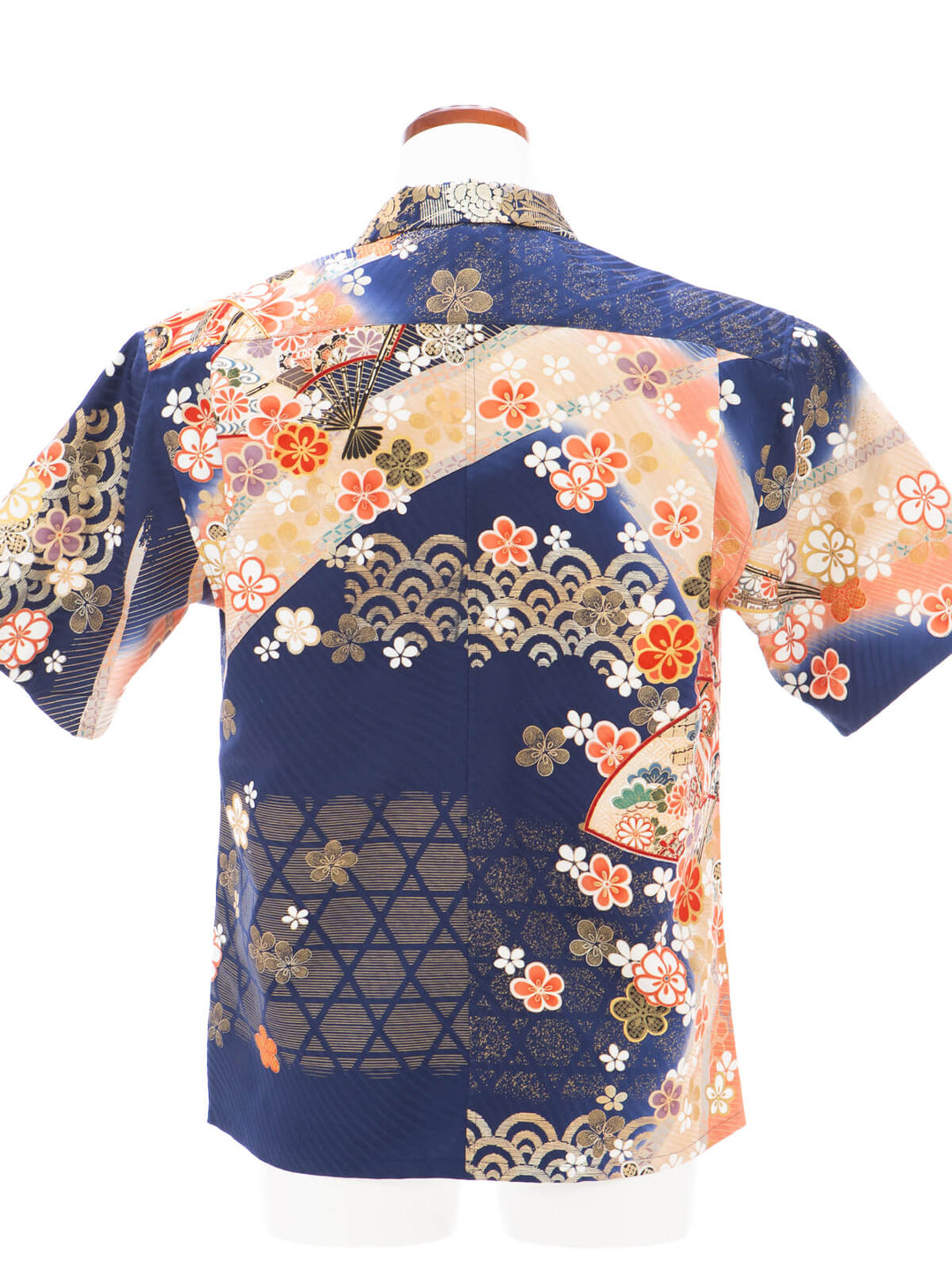 着物アロハシャツ「流れ舞う扇A」AH100470