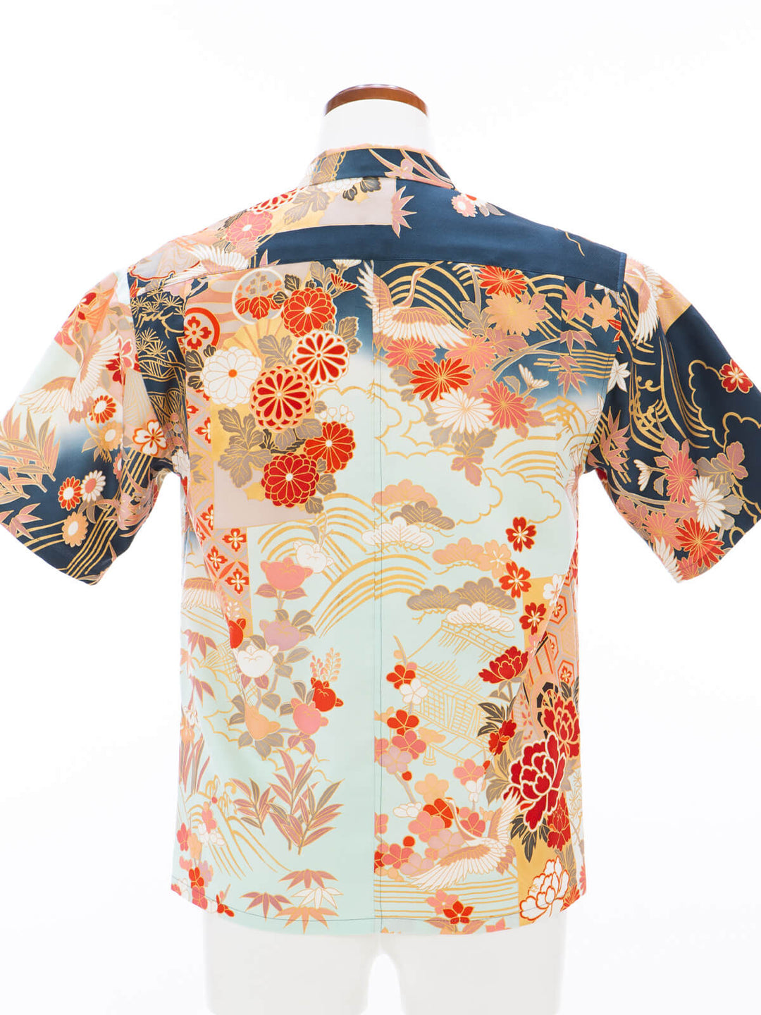 着物アロハシャツ「喜び舞う鶴A」AH100484