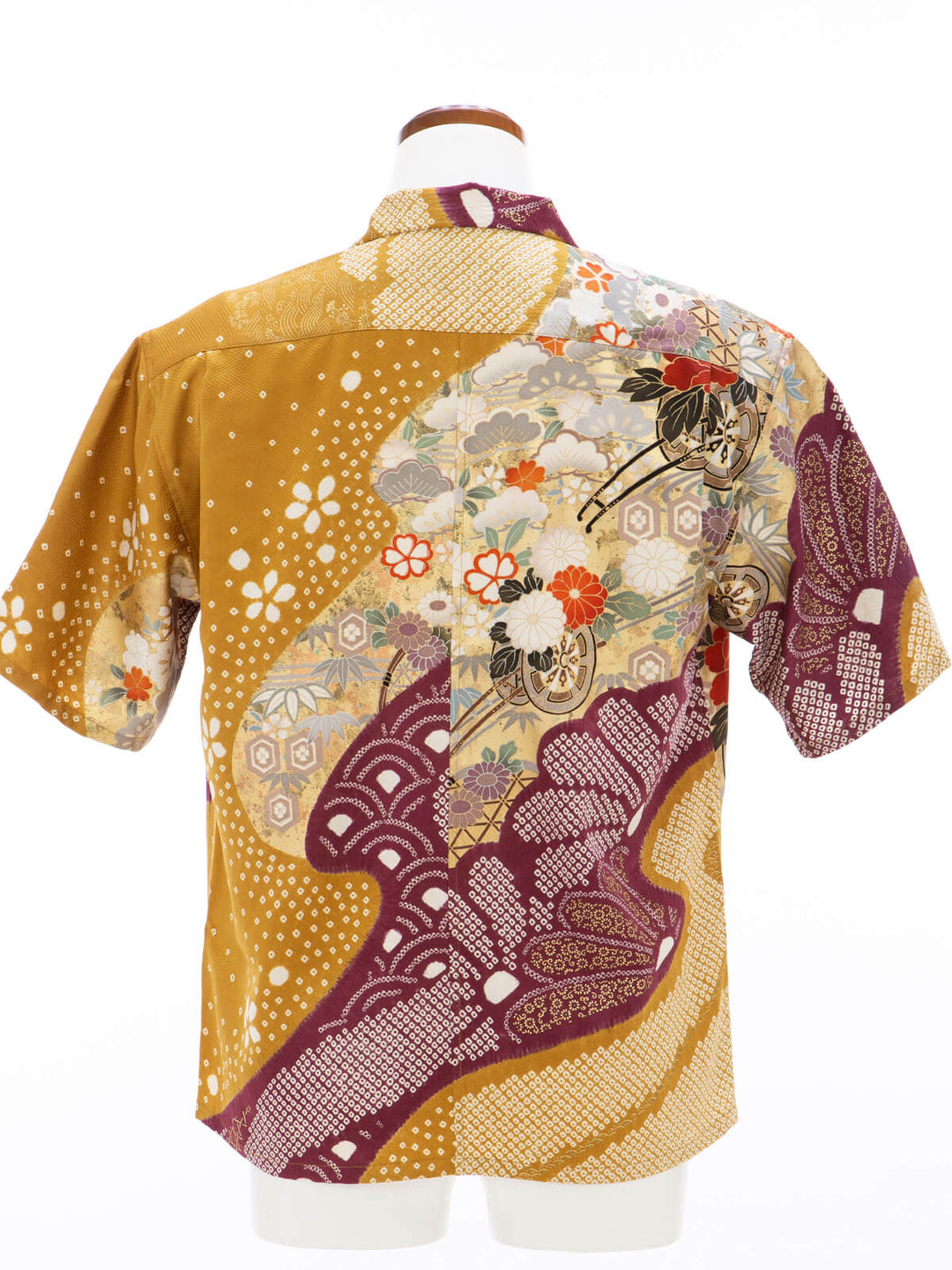 着物アロハシャツ「花車の流れA」AH100488