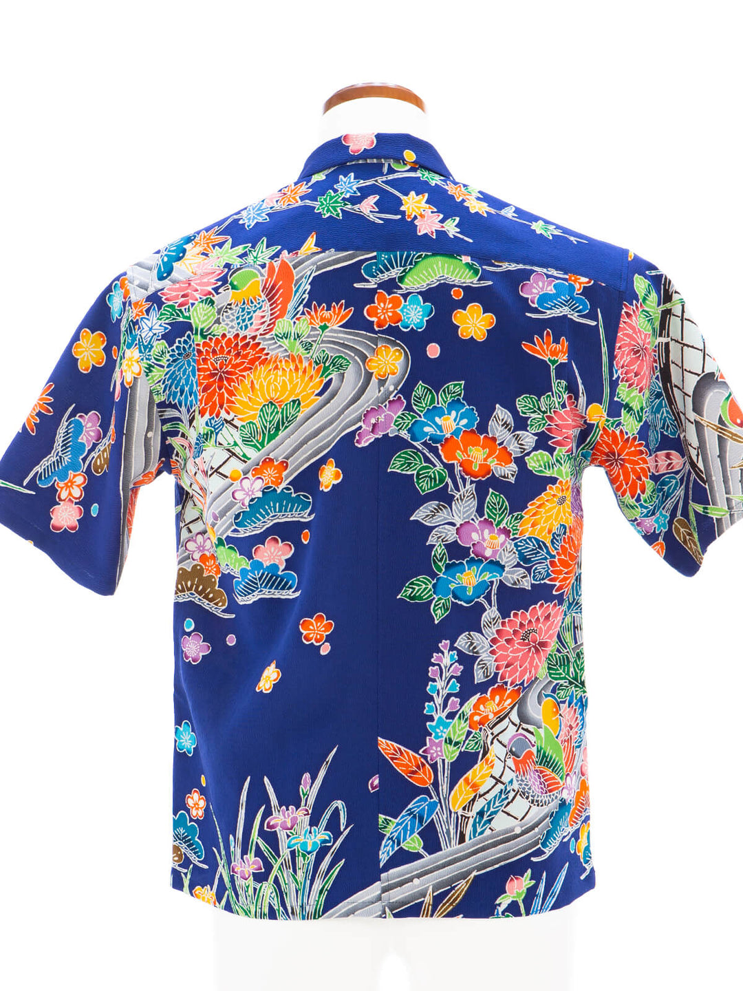着物アロハシャツ「流水に咲く花A」AH100500