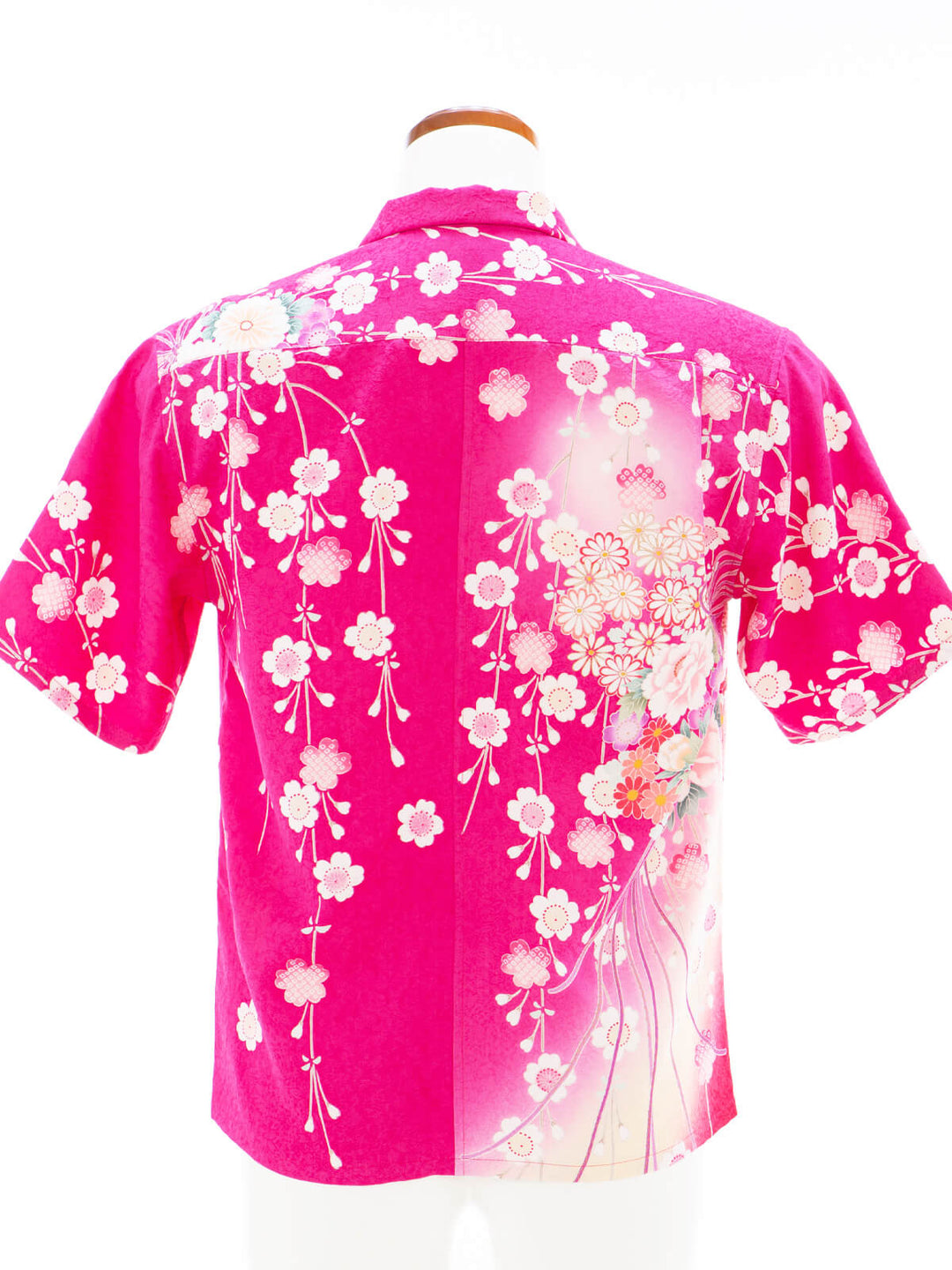 着物アロハシャツ「枝垂れ桜の輝きA」AH100504