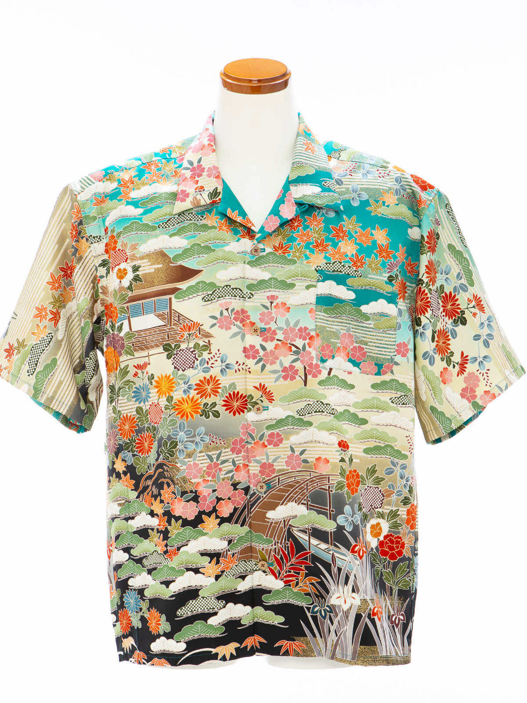 Vintage Silk Kimono Hawaiian Shirt AH100511