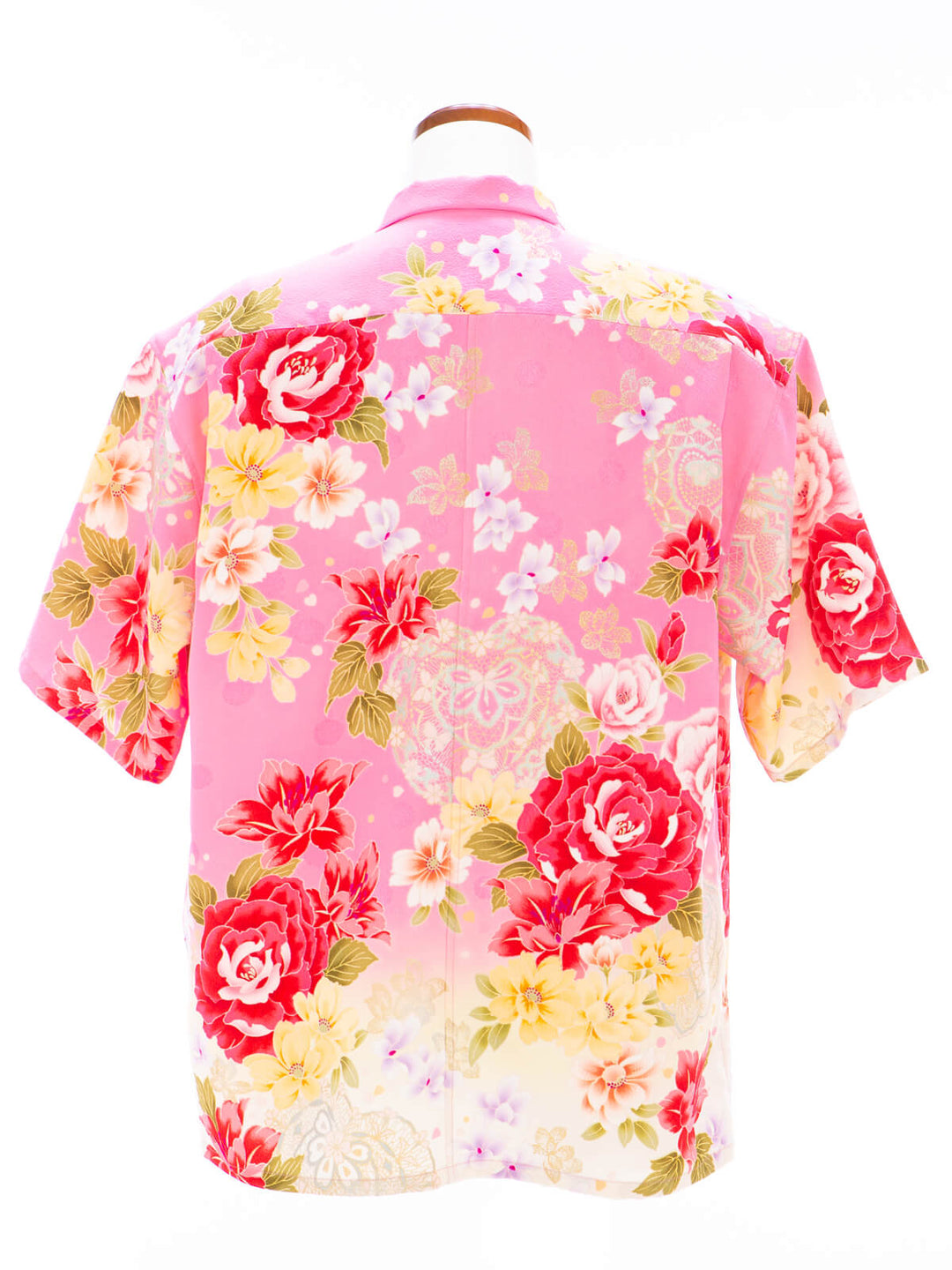 着物アロハシャツ「薔薇と水玉B」AH100515