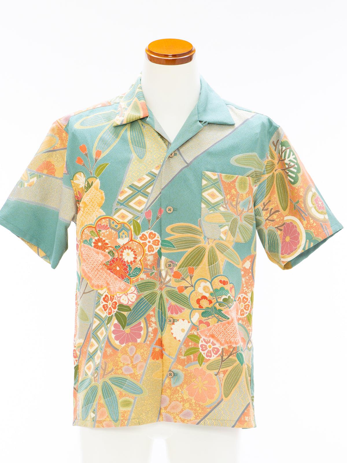 着物アロハシャツ｜正絹着物をリメイク・リサイクル-ONLY ONEを 
