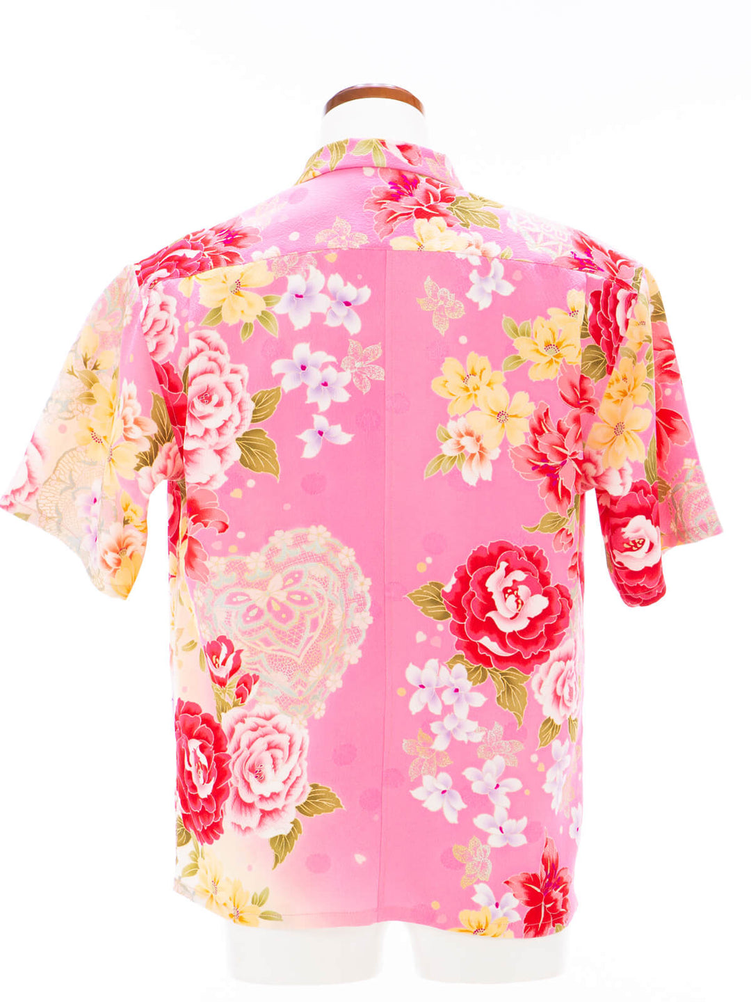着物アロハシャツ「薔薇と水玉A」AH100514