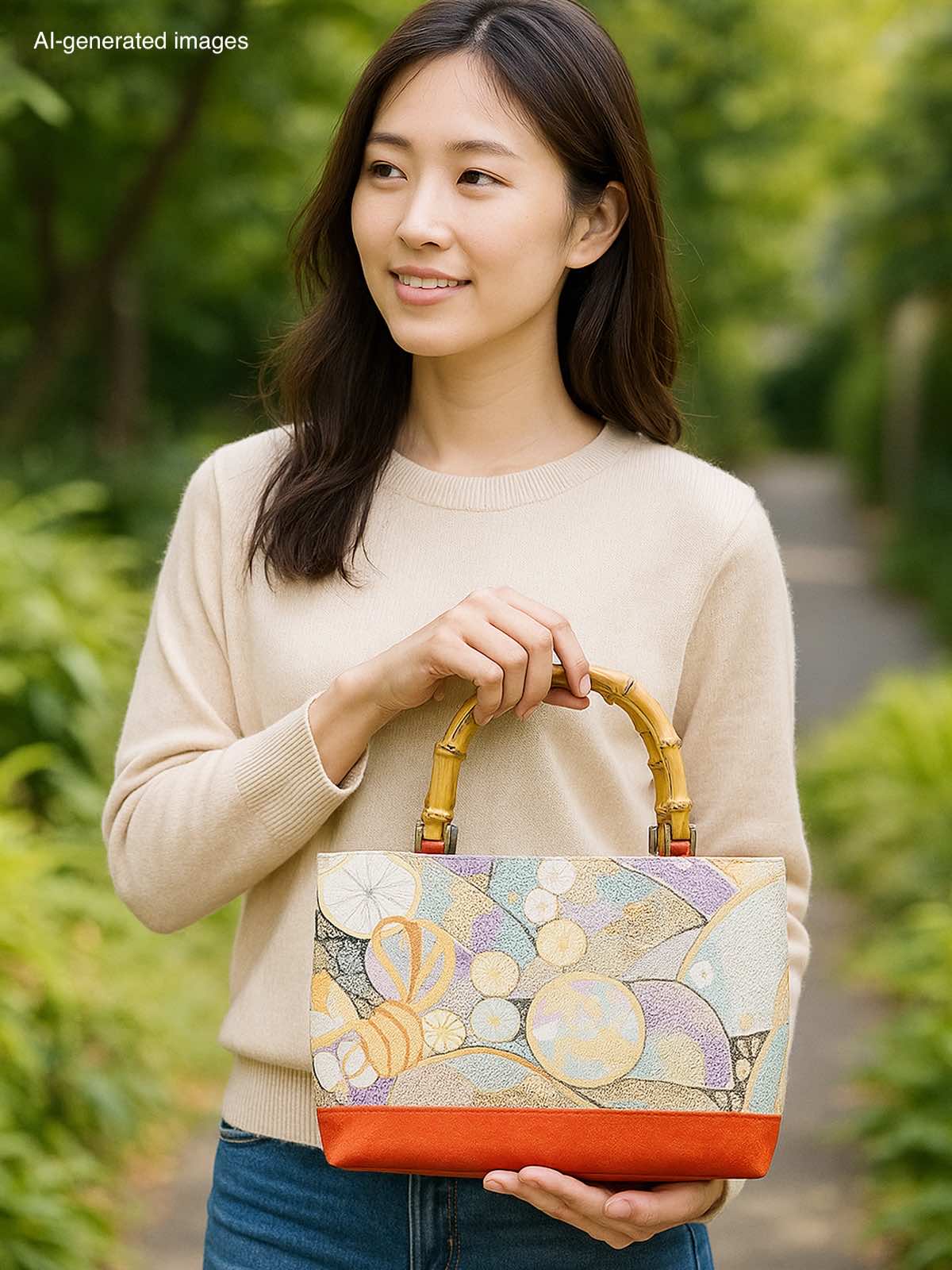 着物BAG 手提げバッグ KB100021｜正絹着物をリメイク -ONLY ONEを