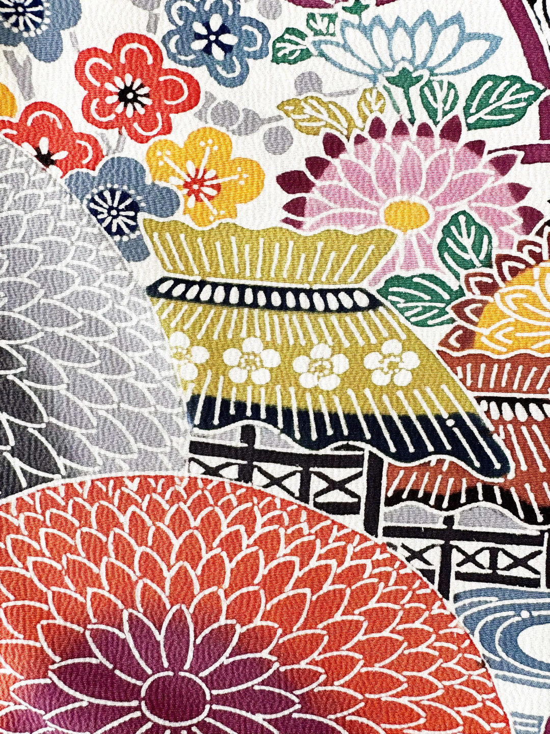 着物アロハシャツ「カラフルに咲くA」AH100434