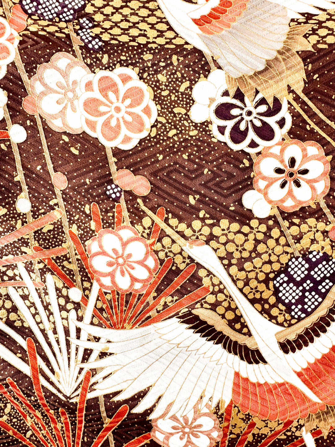 着物アロハシャツ「羽ばたく鶴と梅B」AH100437