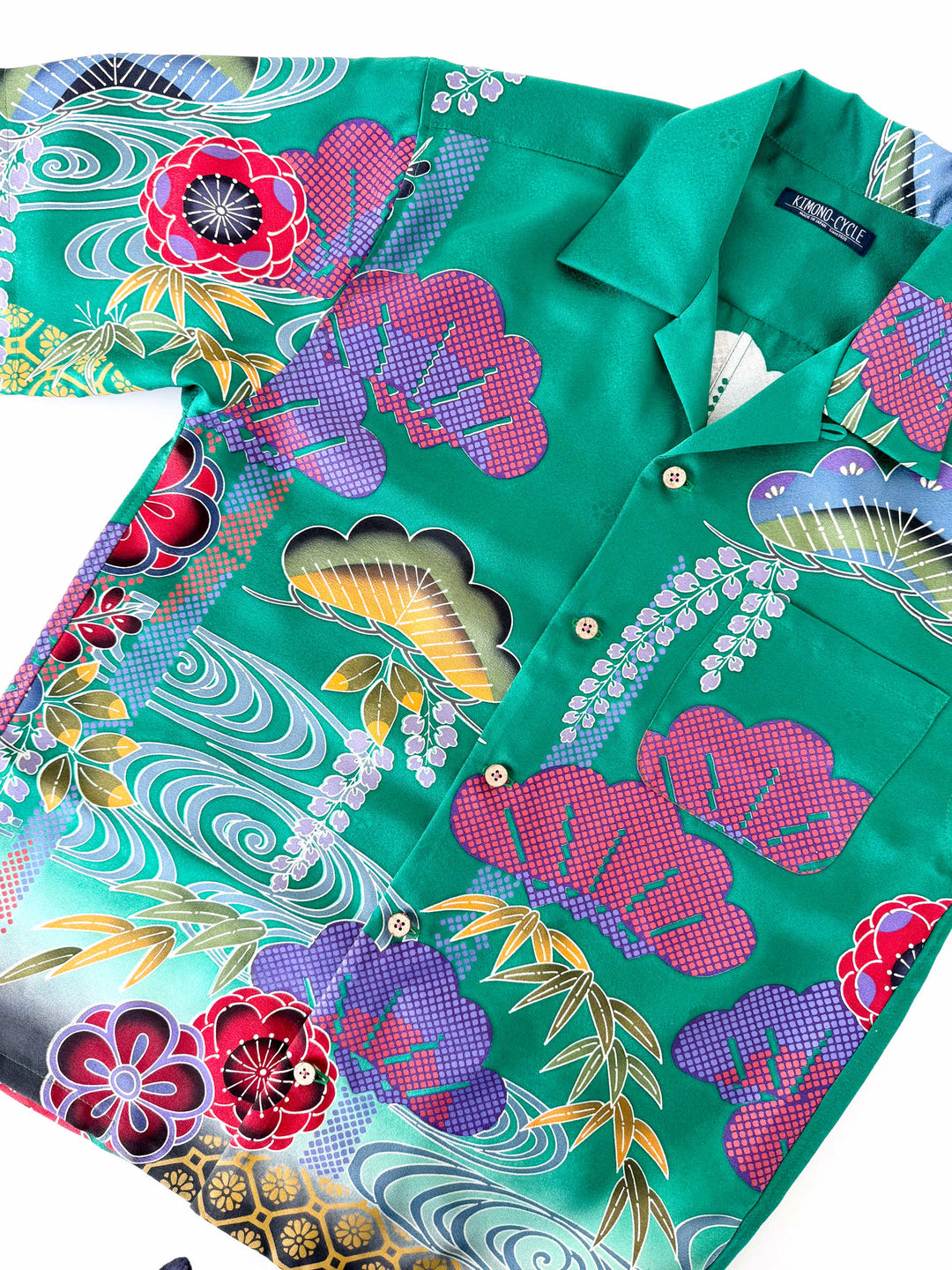 着物アロハシャツ「笠松の揺らぎA」AH100440