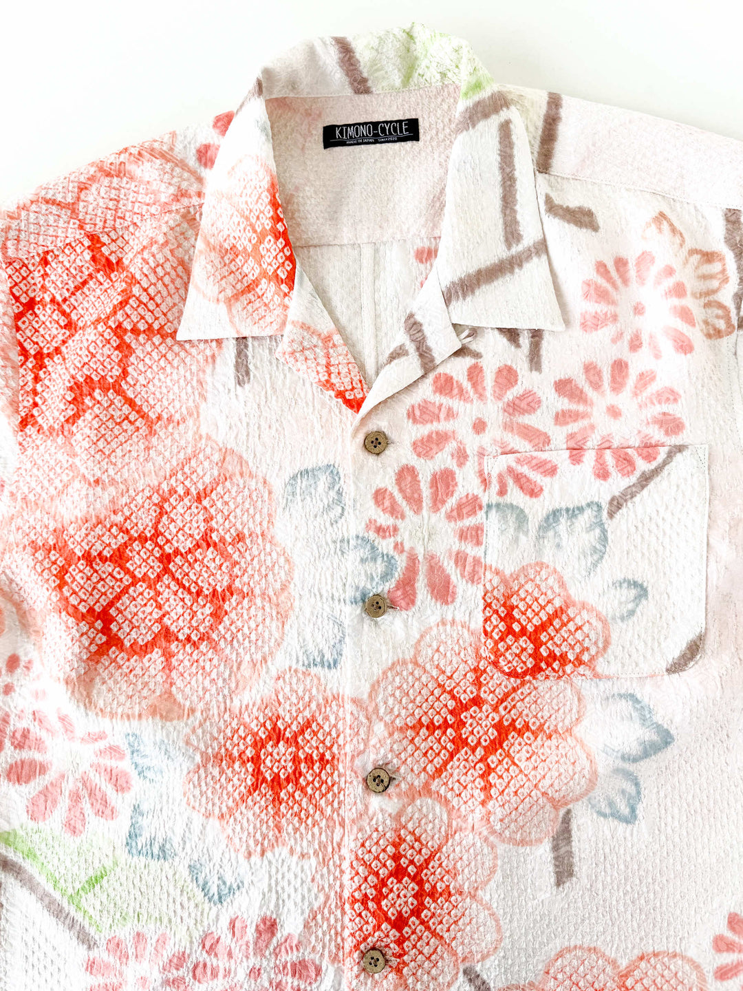 着物アロハシャツ「優しく咲く絞りA」AH100444