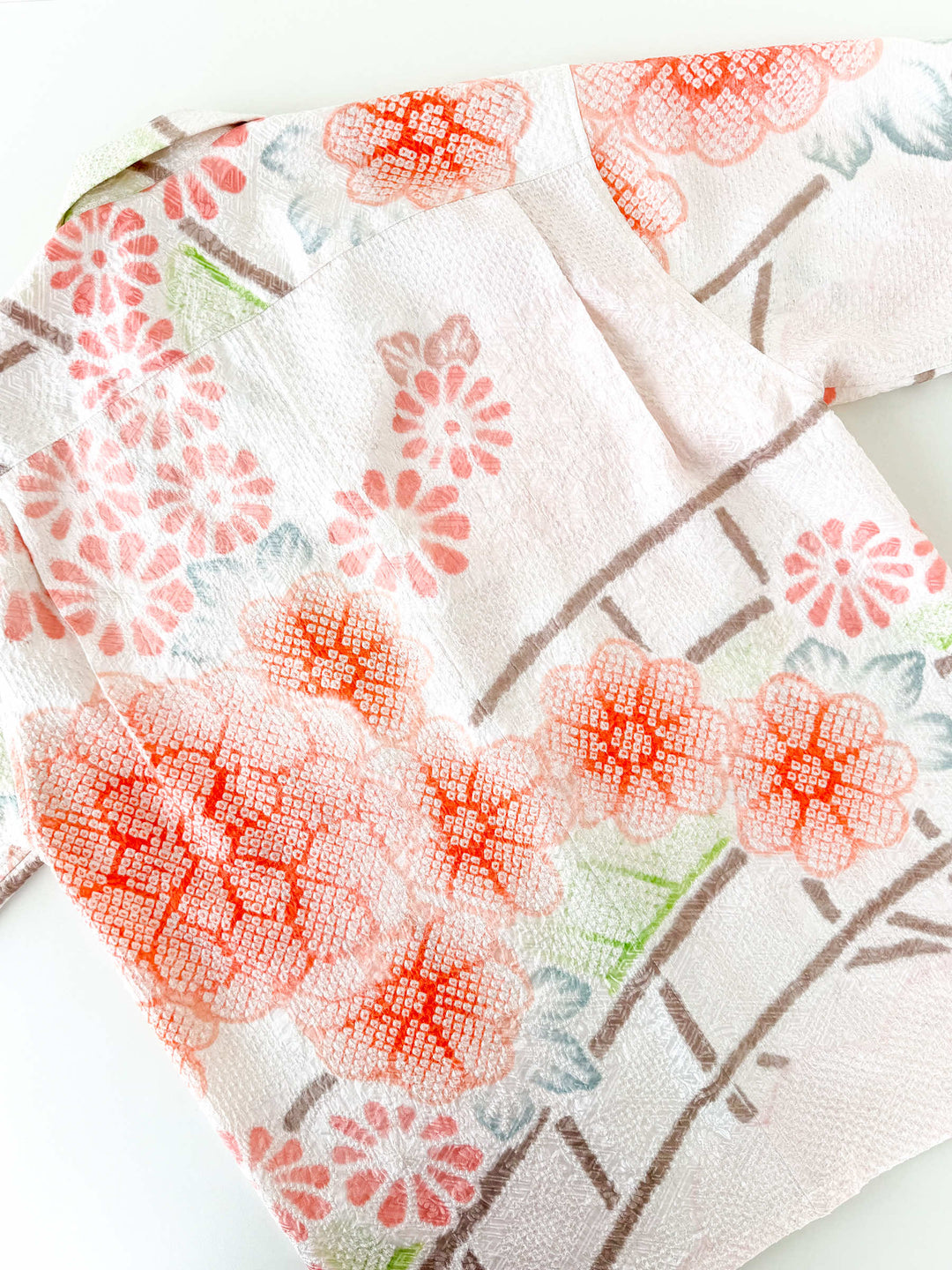 着物アロハシャツ「優しく咲く絞りA」AH100444