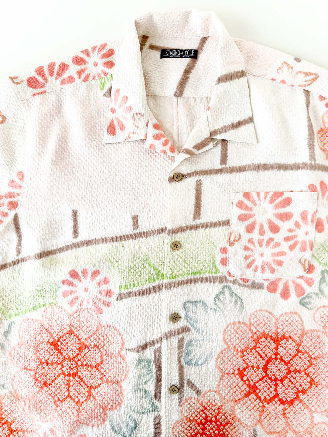 着物アロハシャツ「優しく咲く絞りB」AH100445