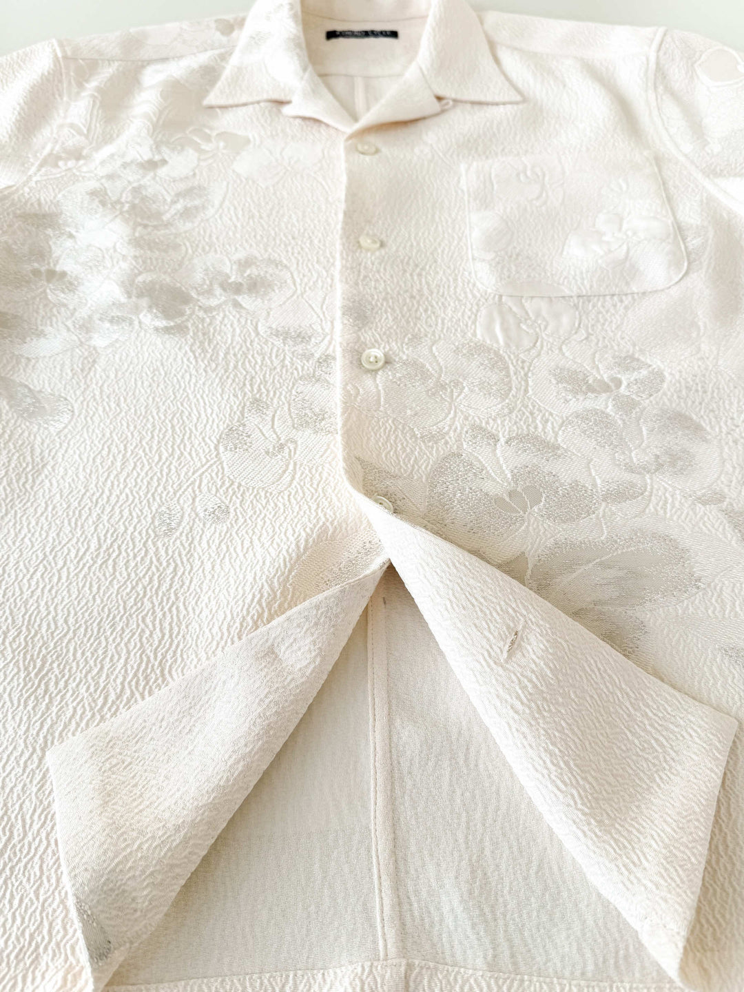 着物アロハシャツ「胡蝶蘭の白無垢A」AH100446