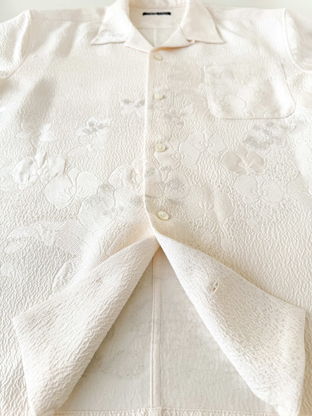 着物アロハシャツ「胡蝶蘭の白無垢B」AH100447