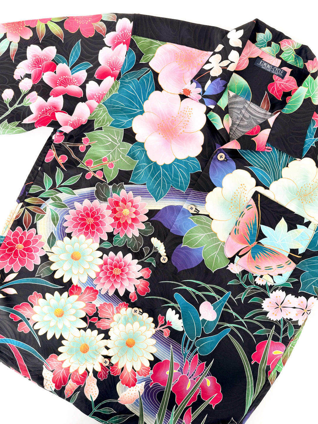 着物アロハシャツ「夜に咲き誇るA」AH100448