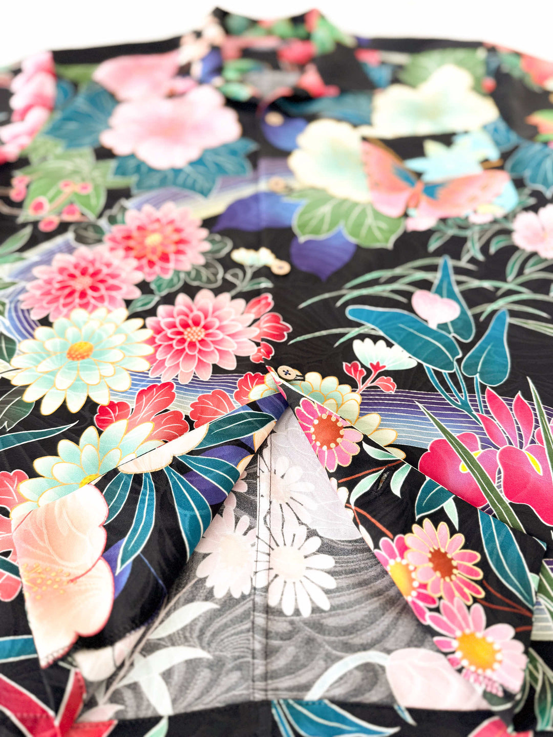 着物アロハシャツ「夜に咲き誇るA」AH100448