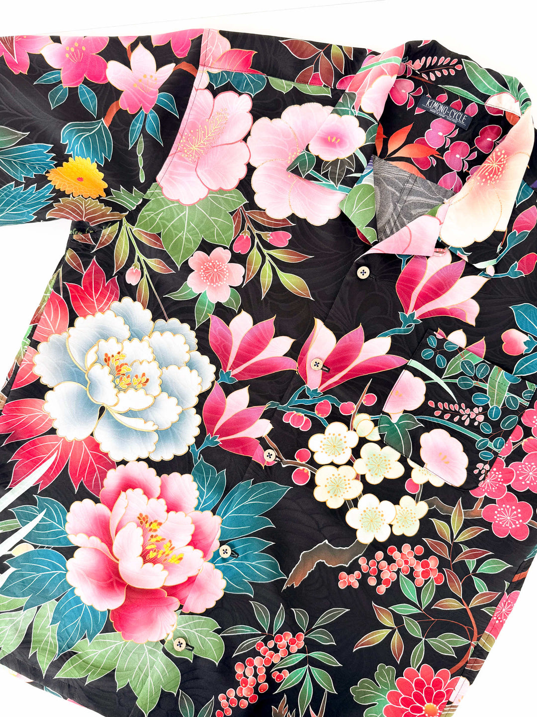 着物アロハシャツ「夜に咲き誇るB」AH100449