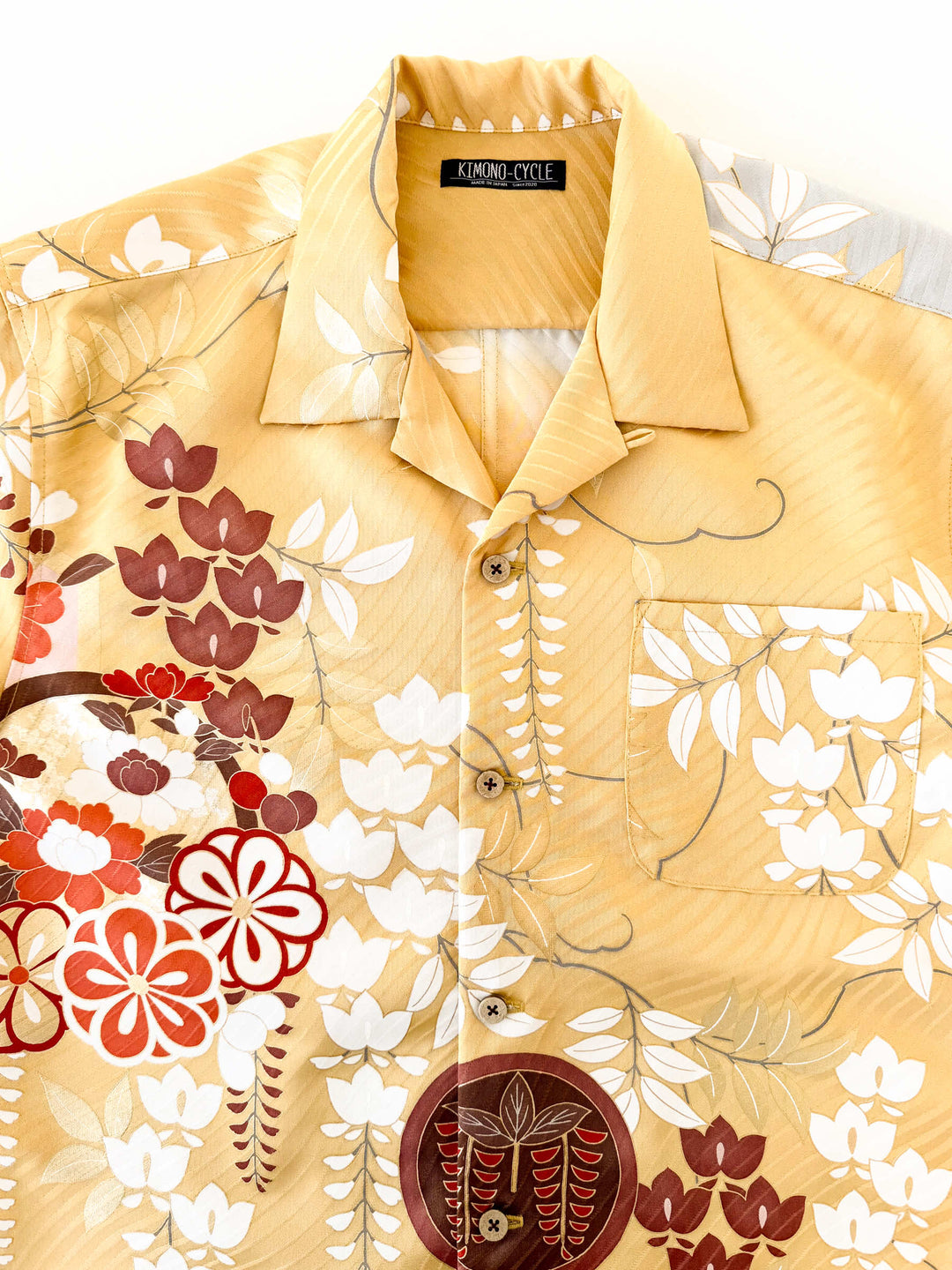 着物アロハシャツ「凜と咲く藤A」AH100450