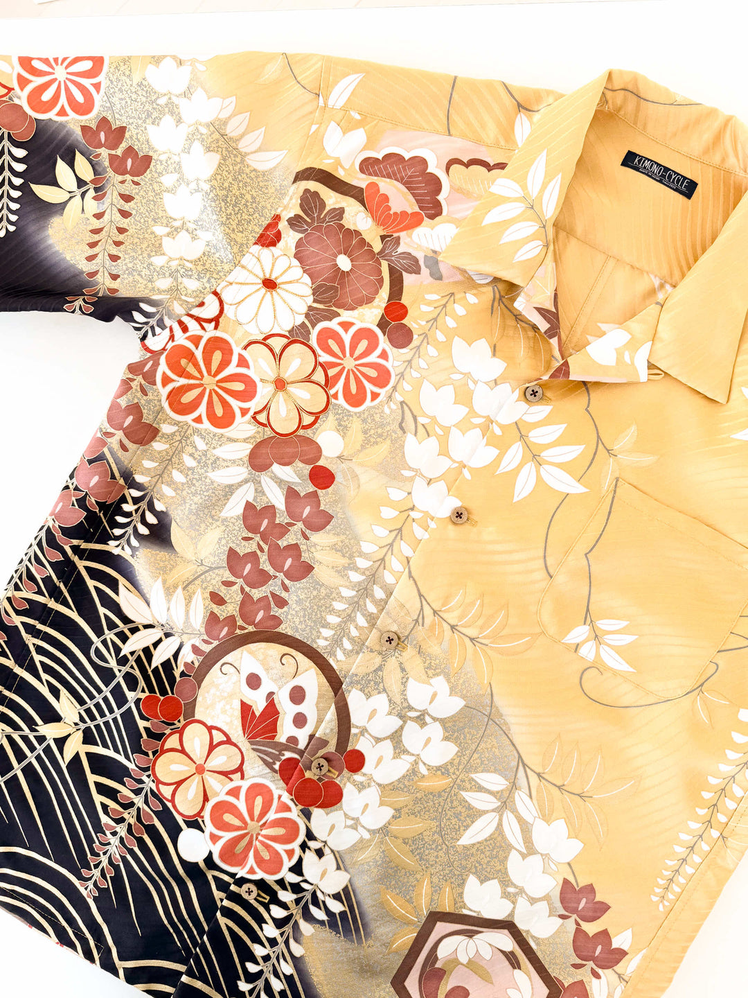 着物アロハシャツ「凜と咲く藤B」AH100451