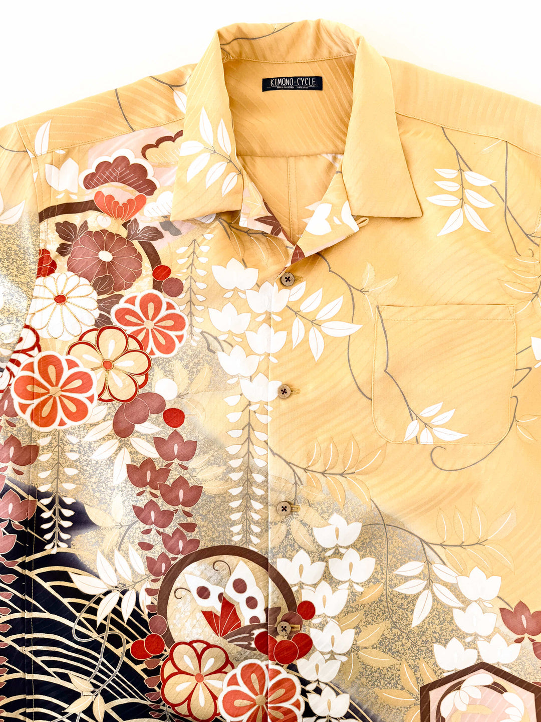 着物アロハシャツ「凜と咲く藤B」AH100451