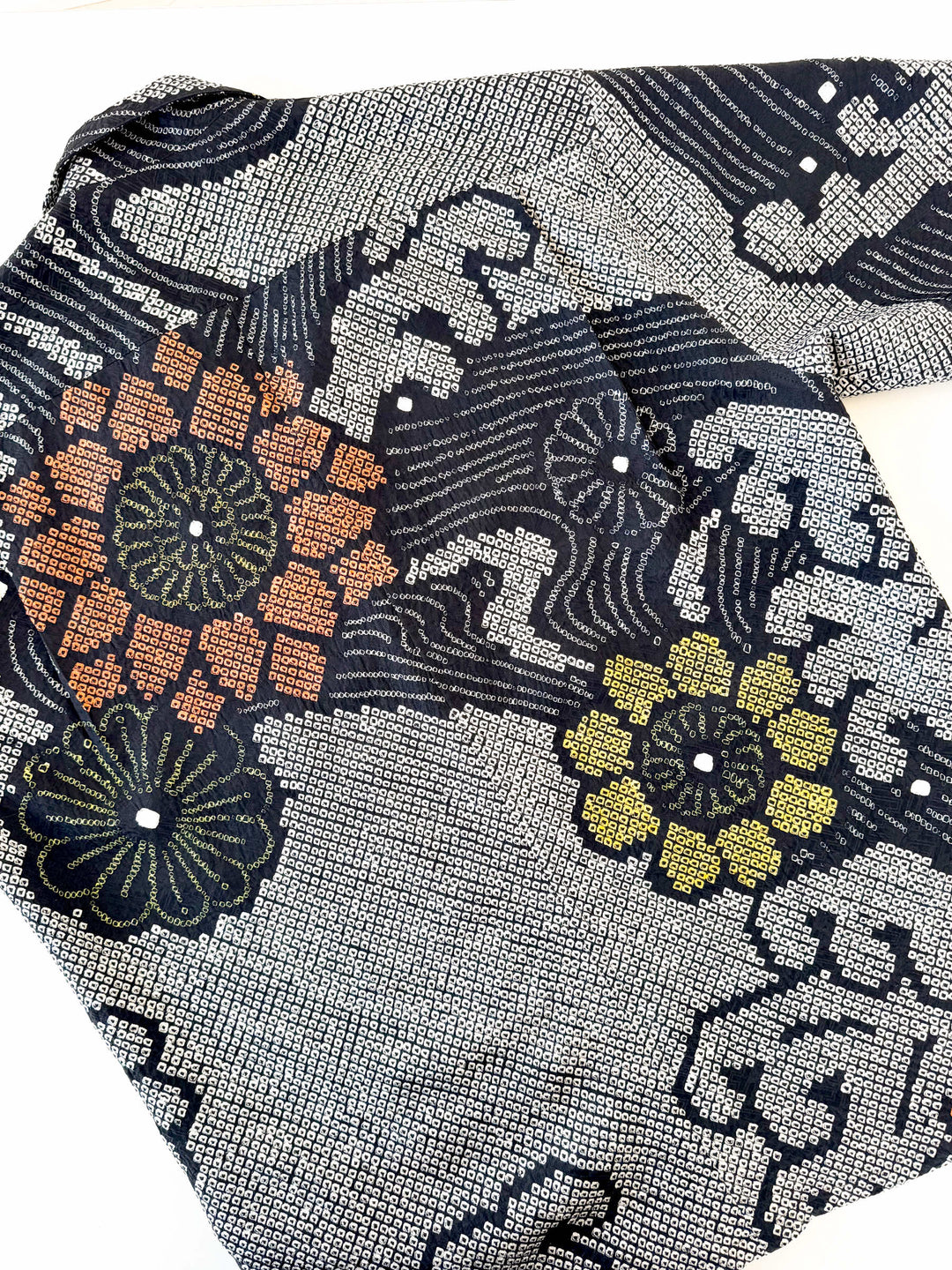 着物アロハシャツ「黒絞りの夏A」AH100454