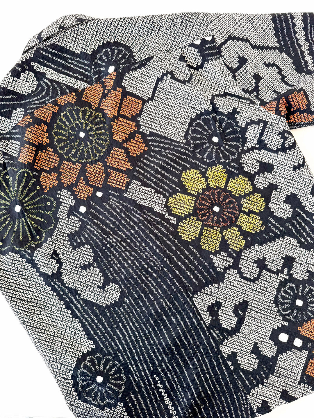 着物アロハシャツ「黒絞りの夏B」AH100455