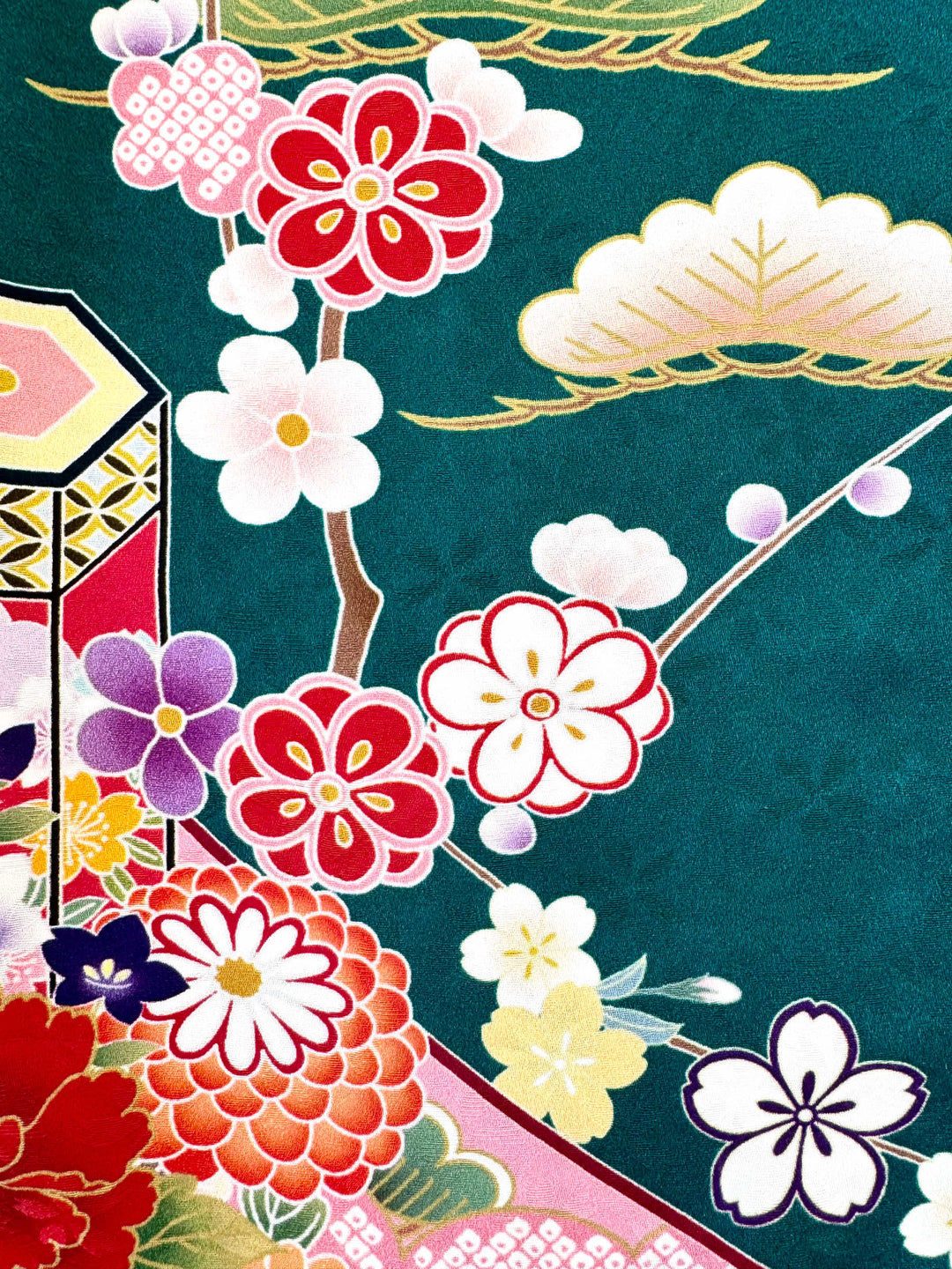 着物アロハシャツ「熨斗目に花A」AH100468